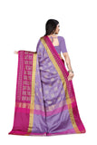Dhruvi Trendz Womens Banarasi Cotton Silk Saree With Blouse Piece (Dt-S167_Purple Pink)
