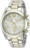 U.S. Polo Assn. Women's Analog Watch - Silver Dial with Two-Tone Silver and Gold Stainless Steel Bracelet - Elegant Design with 