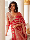 Womanista Womens Jacquard Art Silk Ready To Wear Saree (Ti4126_Pink)