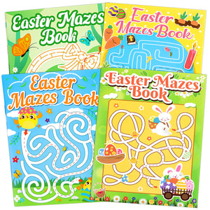 Winrain 4PCS Easter Basket Stuffers Maze Books for Kids, Children Crafts Games Activities, Ages 3-5, 4-8, 6-8, 8-12(160 Mazes of