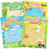 Winrain 4PCS Easter Basket Stuffers Maze Books for Kids, Children Crafts Games Activities, Ages 3-5, 4-8, 6-8, 8-12(160 Mazes of