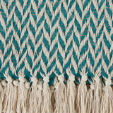 Teal Zig-Zag Throw