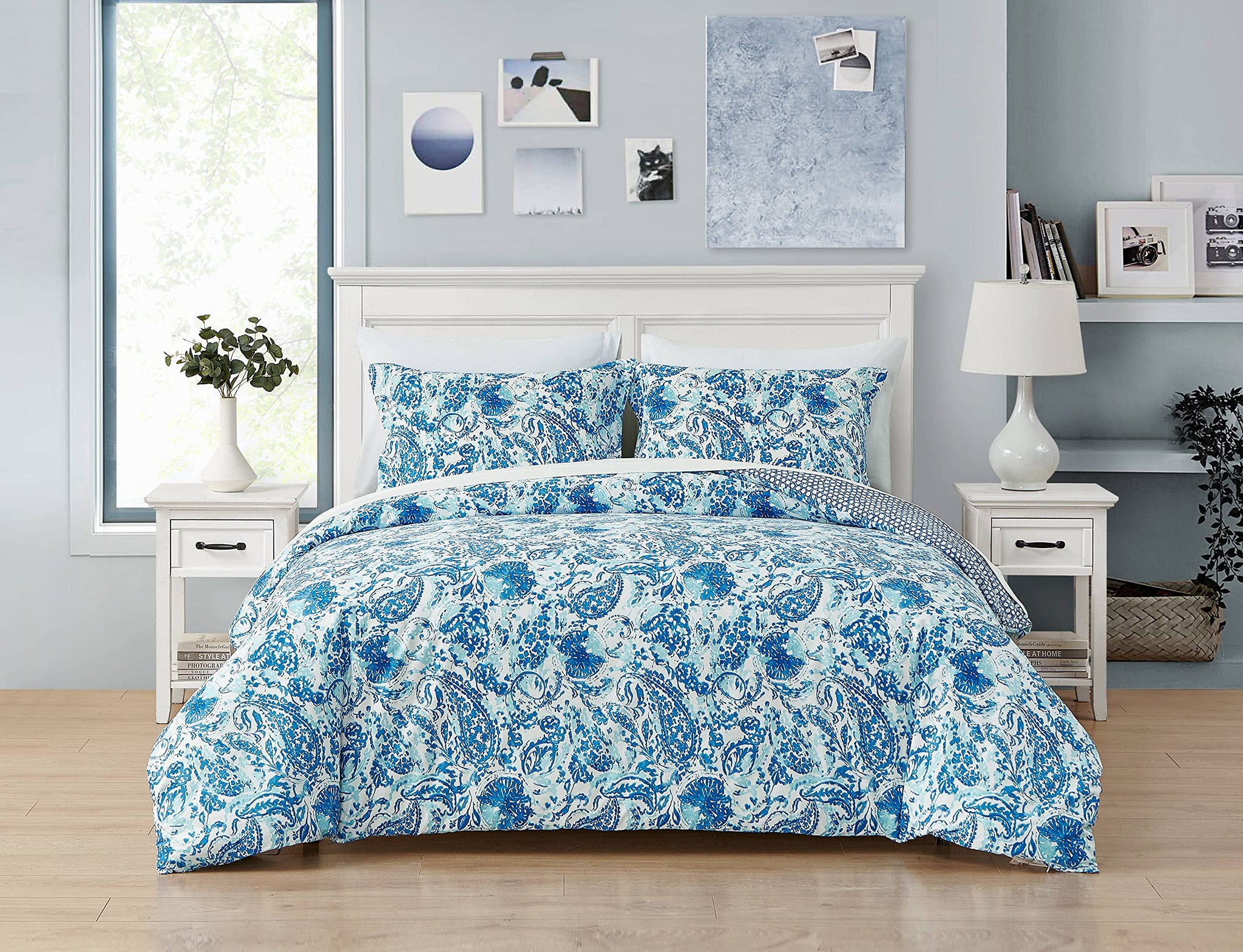 Poppy & Fritz - King Duvet Cover Set, Breathable Cotton Bedding with Matching Shams & Zipper Closure, Ideal Bedding Set (Brooke