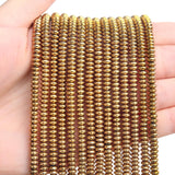 BONNY BOXX 1 Strand (150PCs) 2 * 4mm Rondelle Beads, Natural Abacus Disk Gold Hematitet Stone Beads Loose Spacer Gemstone for DI