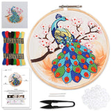 Picknmake Colorful Majestic Peacock Hand Embroidery Kit For Beginners, Adults & Kids Digital Printed Fabric, Threads, Needles,