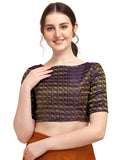 OOMPH! Jacquard Beige Readymade Blouse for Women - rbbl137xxl