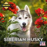 Siberian Husky Calendar 2027 - 16 Month Dog Wall Calendar, Monthly Planner, Large Writing Blocks, Thick No Bleed Paper, Made in 