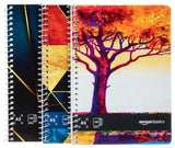 Amazon Basics Metal Spiral Notebooks A5 Size 160 Sheet | High Bright Paper | Single Ruled | Thick Black Covers | Pack Of 3 (Asso