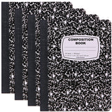 Emraw Marble Composition Notebook Wide Ruled Black and White Composition Books 100 Sheets (4 Pack)