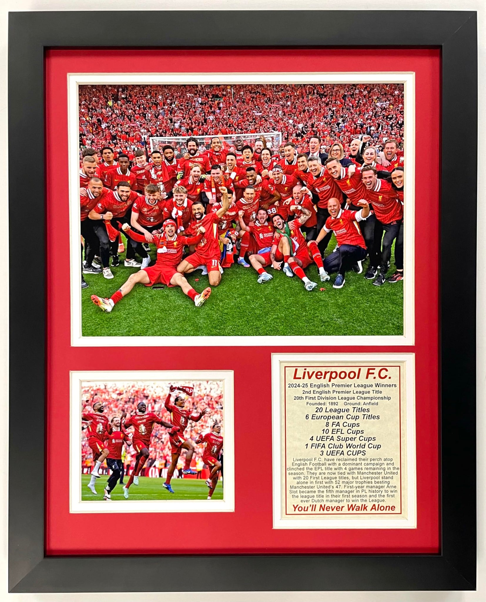 Liverpool F.C. | 2024-2025 English Premier League EPL Champions | Anfield Collectible | Liverpool Football Club Memorabilia | Fr