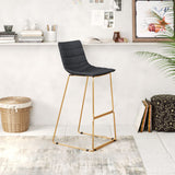 Zuo Modern Adele Bar Chair (Set Of 2) Black & Gold