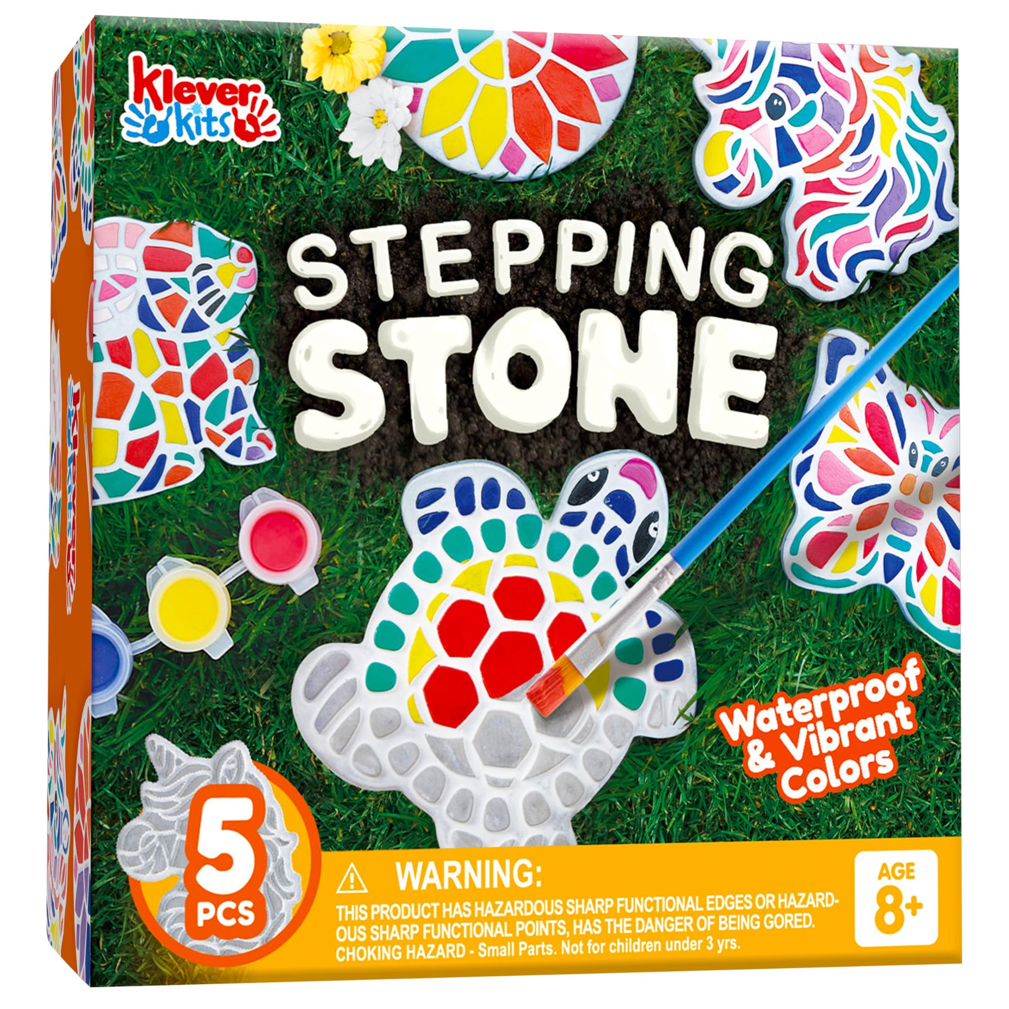 Klever Kits Stepping Stones Painting Kit for Kids - Paint 5 Garden Stones, Ceramic Garden Decor, Unicorn Craft Kits for Boys, Gi