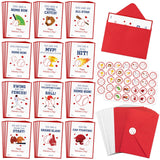 TICIAGA 144pcs Valentines Day Baseball Greeting Cards with Envelop and Stickers for Kids, 4 x 6 IN Sporty Design Baseball Exchan