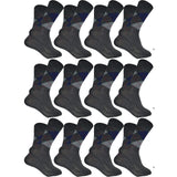 Kaneekshi MenS Diamond Cut Organic Cotton Crew Length Socks (Gray, Pack Of 12 Pairs)