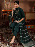 Libas Women'S Silk Blend Kurta Set (39049_Green Green M
