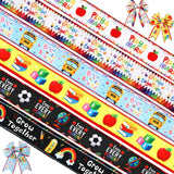 Yuxung 6 Rolls Back to School Ribbon 2 Inch x 30 Yards Teacher Appreciation Burlap Ribbons Bus Pencil Back to School Apple Ribbo