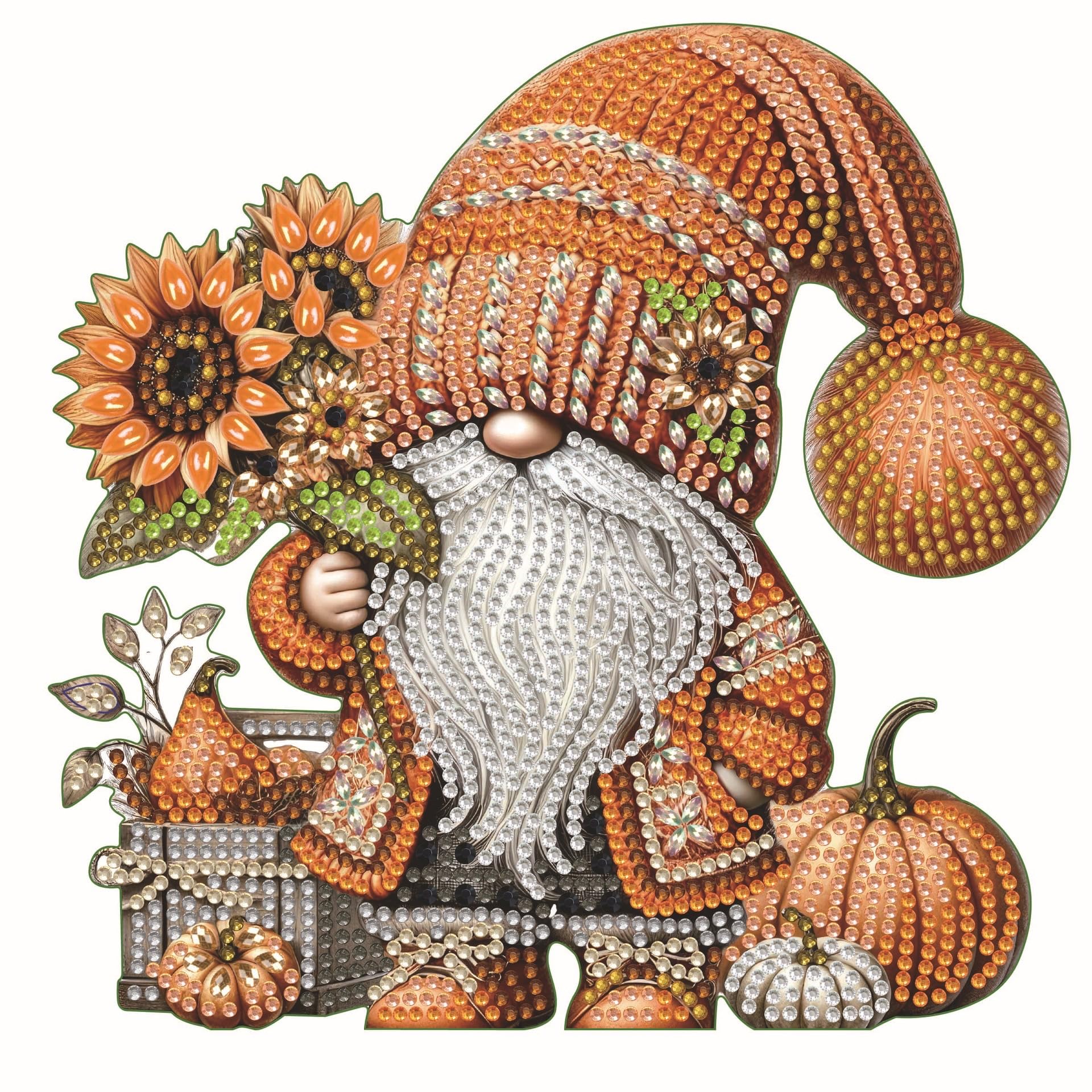 Diamond Art Kit Tabletop Ornament Fall Gnome, Special Shaped Crystal Gem Diamond Art Kits for Adults Beginners Diamond Art Desk 