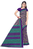 Tamaira Fashion Womens Plain Weave Pure Cotton Saree Without Blouse Piece(1354_Grey&Purple)