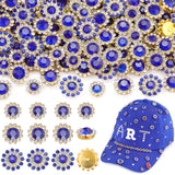 150 Pcs 10/12/14 MM Sew on Rhinestones for Bedazzling,Blue Crystal Glass Flatback Rhinestones for Crafting,Flower Big Gems Large