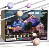 Twinkly Permanent Outdoor Lights, Smart RGB + CCT Outdoor Lights, Mappable and Customizable, Cuttable 98 Feet, 72 LED Lights, IP