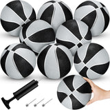 8 Pack 7 Inch Mini Rubber Basketballs Set Small Basketball with Air Pump Mini Hoop Junior Size 3 Basketballs for Beginner Arcade