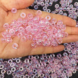 350pcs AB Color Pony Beads for Bracelets,6 * 9mm Pink Acrylic Kandi Bead for Friendship Jewelry Making,Hair Beads for Braids(Pin