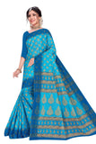 TAMAIRA FASHION Womens Plain Weave Pure Cotton Saree Without Blouse Piece(AB35_Turquoise)