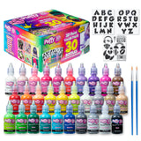 Puffy Bulk Buy Paint 30 pack Premium Quality 3D Paint Set. Great for School Projects, Permanent on Fabric, Canvas, Wood, Glass, 