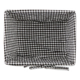 Medium Antique White Chicken Wire Black & White Gingham Check Liner Basket Set/2