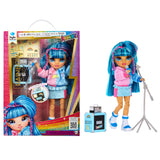 Rainbow High Jr High Rock Band - Skyler, Blue 9Fashion Doll with Microphone Plus Stand and Amp, Customize with Stickers, Pos