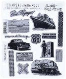Stampers Anonymous Tim Holtz Cling Rubber Stamp Set, 7 by 8.5Inch, Travel Ways