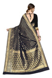 Glory Sarees Womens Jacquard Art Silk Kanchipuram Saree (Kara115Black_Black)