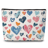 GREOXG Heart Makeup Bag, Small Travel Cosmetic Bag with Zipper, Cute Makeup Pouch Gift Ideas for Women Teen Girls Friends Mom Si