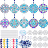 WinnerWhy 30 Sets Winter Snowflake Suncatchers Window Art Kits, DIY Sun Catchers Bulk Crafts Paint Your Own Window Ornaments for