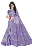 TAMAIRA FASHION Womens Plain Cotton Saree (AB18_Purple, Purple)