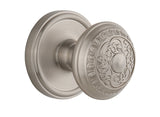 Grandeur 822175, Single Dummy, Satin Nickel Georgetown Rosette with Windsor Knob