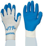 SHOWA Atlas 300W Fit Palm Coating Natural Rubber Glove, White, Small (Pack of 12 Pairs)