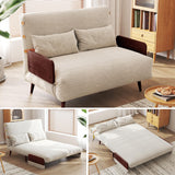 JASIWAY Convertible Sleeper Chair Bed for Adults, 3 in 1 Linen Convertable Futon Chair with Pillow, Fold Out Single Sleeper Couc