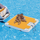 Specraft 7 7FT Inflatable Floating Dock, Non-Slip EVA Air Dock Platform loating Island Raft with Rope Ladder for Pool Lake Beac