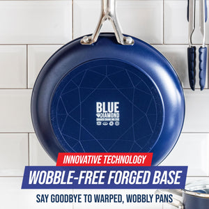 Blue Diamond Frying Pan 8Skillet, Diamond Infused Healthy Ceramic Nonstick, PFAS and PFOA-Free, Dishwasher and Oven Safe, Ev