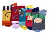 Ally Vinny Kids Cotton Crew Socks Pack Of 6 | Smiley, Monkey & Bear Print | Soft, Breathable & Stretchable Unisex Socks For Bo