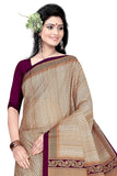 Tamaira Fashion Womens Plain Weave Pure Cotton Saree Without Blouse Piece (1784_Beigeandmagenta)