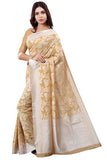 Glory Sarees Womens Banarasi Artificial Silk Saree With Blouse Piece (Kara124-Beige_Beige)