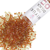 Miyuki Delica Seed Beads - Size 11/0 (1.6 mm), DB1735, Sparkle Beige-Lined Dark Topaz AB, 7.2 g, Approx. 1440 Beads, Made in Jap