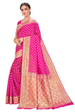 Glory Sarees Womens Jacquard Silk Blend Saree (Kara128_Magenta