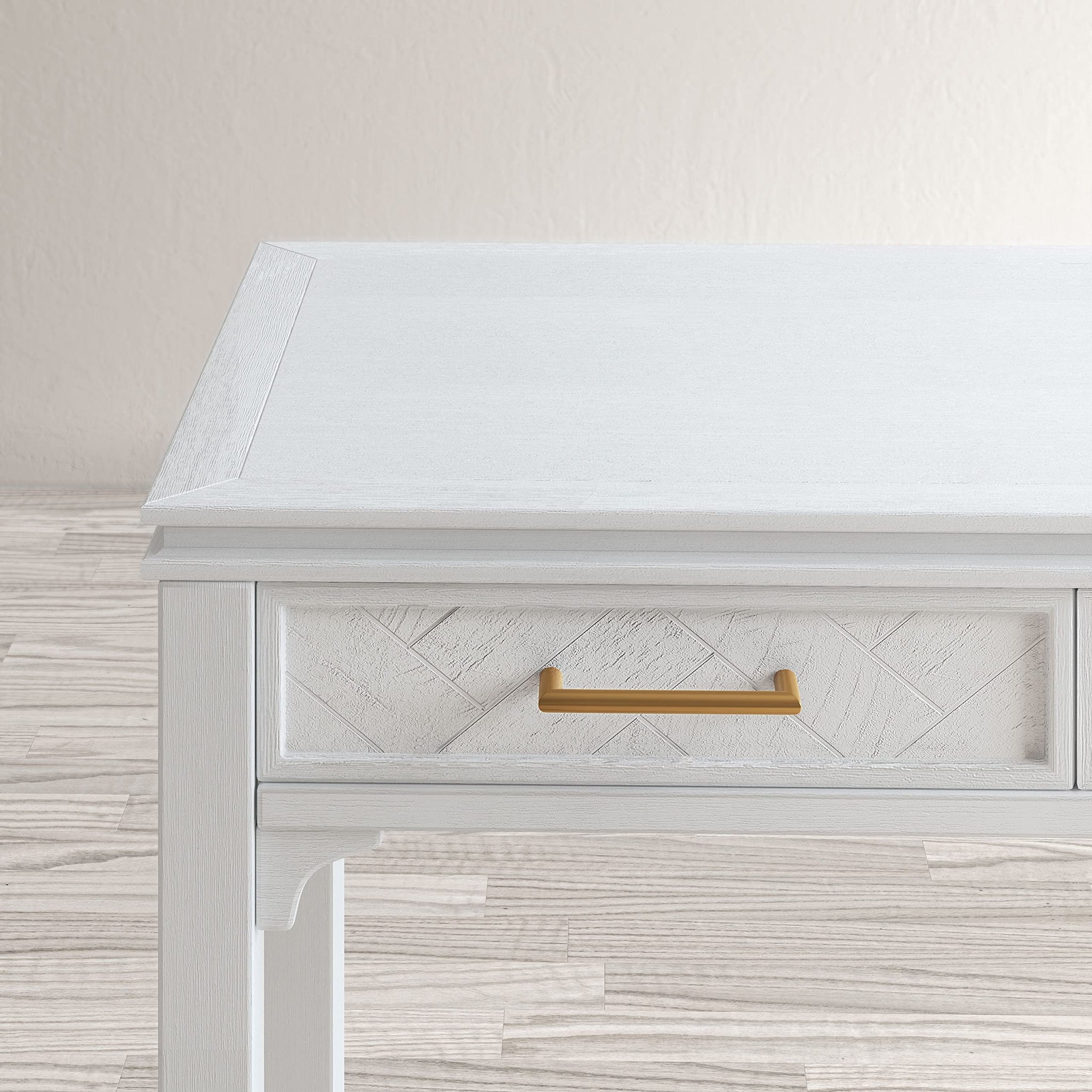 Jofran Inc. Gramercy Chevron Mid-Century Modern Three Drawer Usb Charging Desk