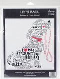 M&R Technologies Lets Bark Cross 7.25X7.75 14 Count Stitch Kit, White