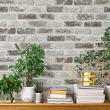 Guvana 17.3 590 Brick Peel and Stick Wallpaper Grey Brown 3D Self Adhesive Wall Paper Removable Contact Paper Brick Textured Vi