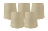 Meriville Set of 5 Maize Linen Clip On Chandelier Lamp Shades, 4-inch by 5-inch by 5-inch