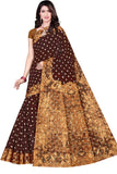 TAMAIRA FASHION Womens Plain Weave Pure Cotton Saree Without Blouse Piece(2355_Dark Chocolate)